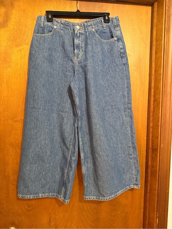 Pilcro Denim - Pilcro Wide Leg Cropped Women’s Jeans - Blue Denim Size28